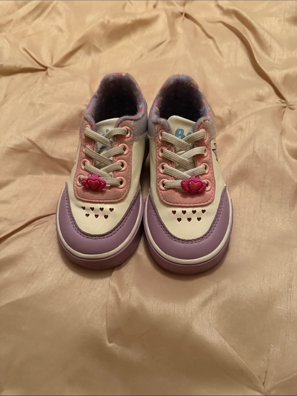 Bluey Ground up toddler Heart-Accent Sneakers in Pink, White and Lavender